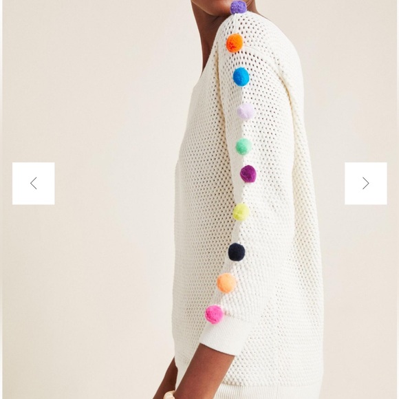 Anthropologie Emilia Pommed Pullover Boho Unique - Picture 3 of 13